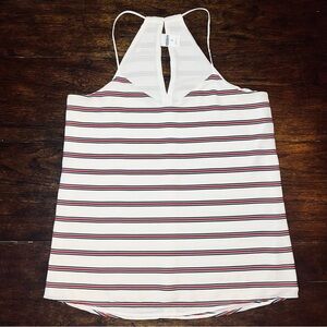 Express Americana Cami Tank Top Womens S White Red Striped Halter Flowy Nautical